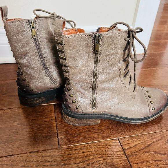 Leather size 7 Brown/tan Lace-Up Combat Boots - Picture 6 of 6